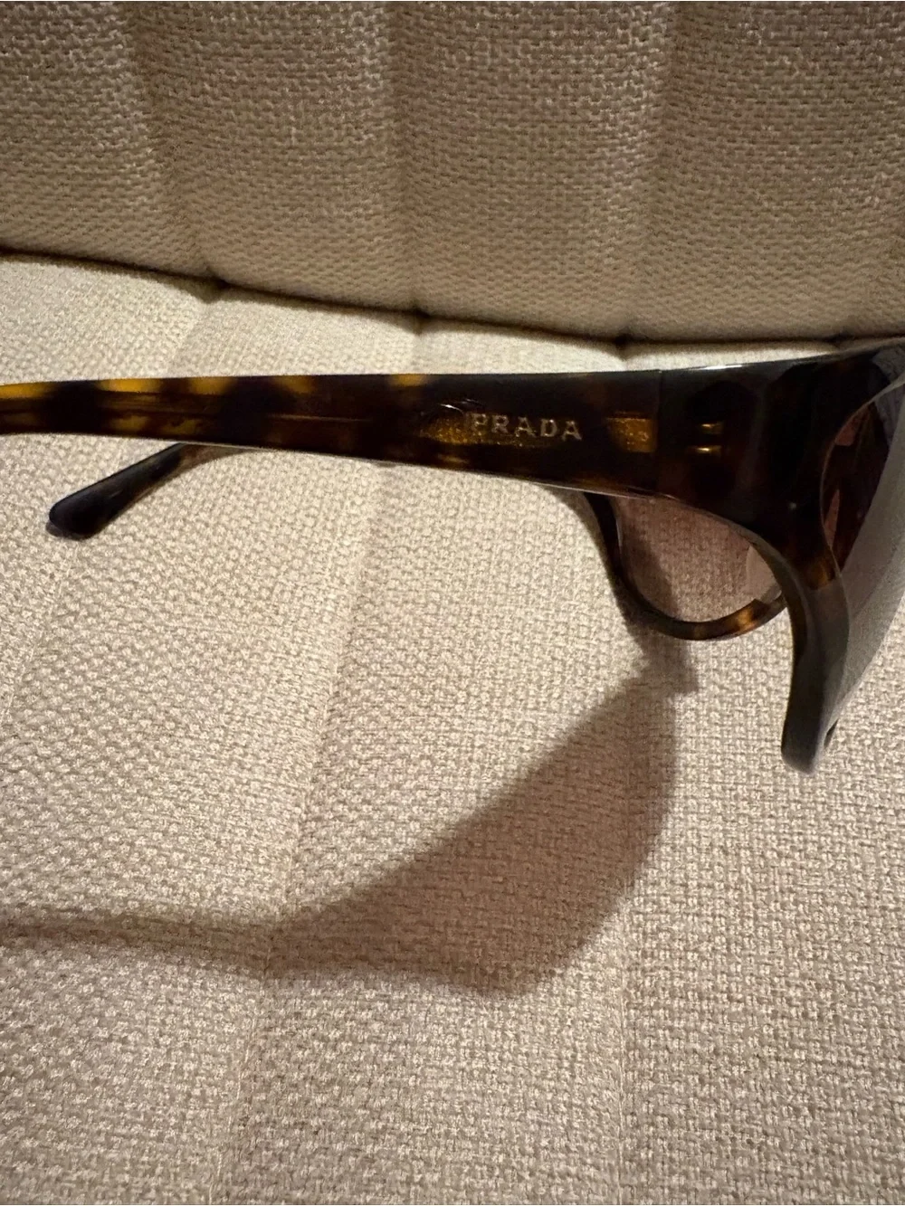 Prada Tortoiseshell Brown Oversized Sunglasses with Gold Bridge